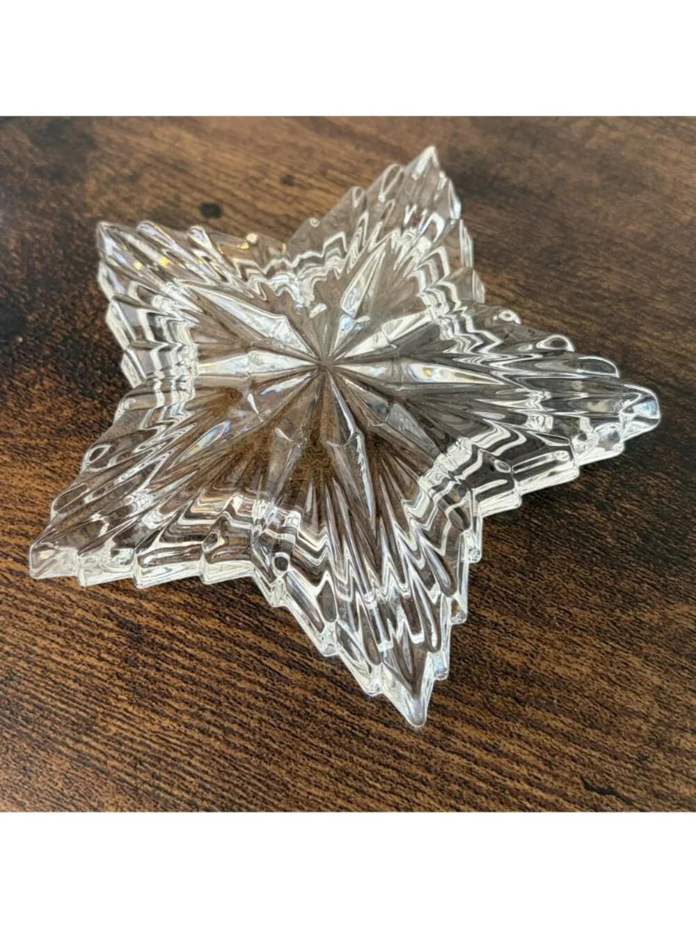 Vintage 24% Lead Crystal Star Trinket Jewelry Ring Box Decorative Storage Gift